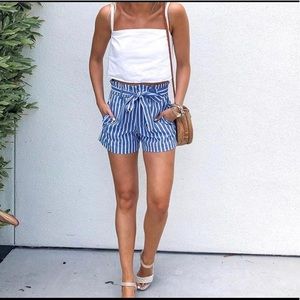 Striped blue and white shorts